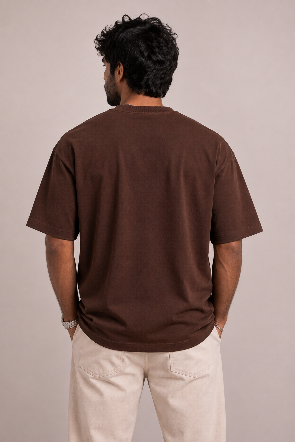 BROWN SOLID T-SHIRT