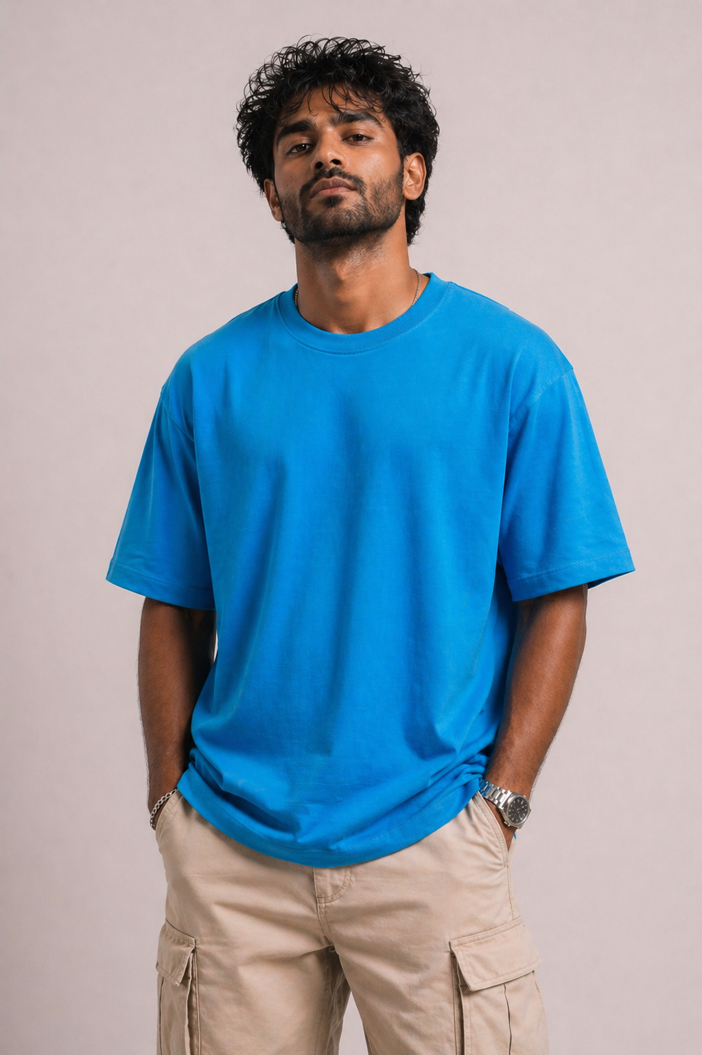 BLUE SOLID T-SHIRT
