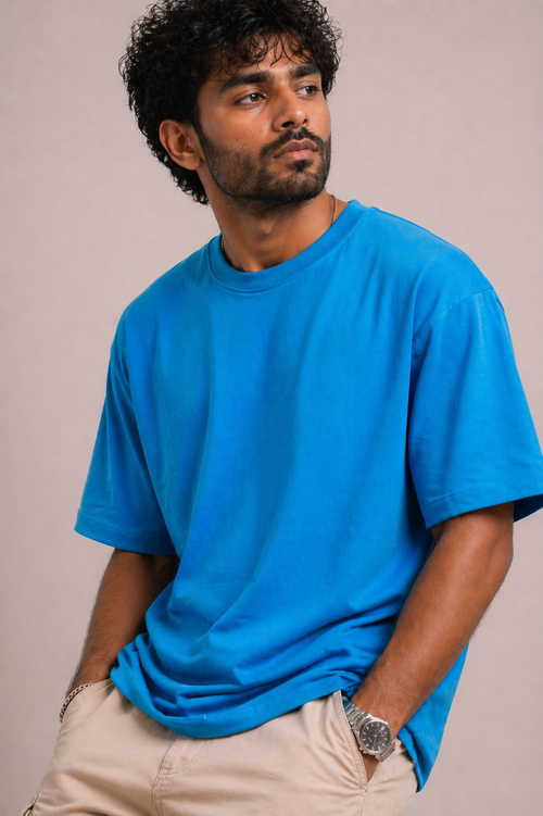 BLUE SOLID T-SHIRT