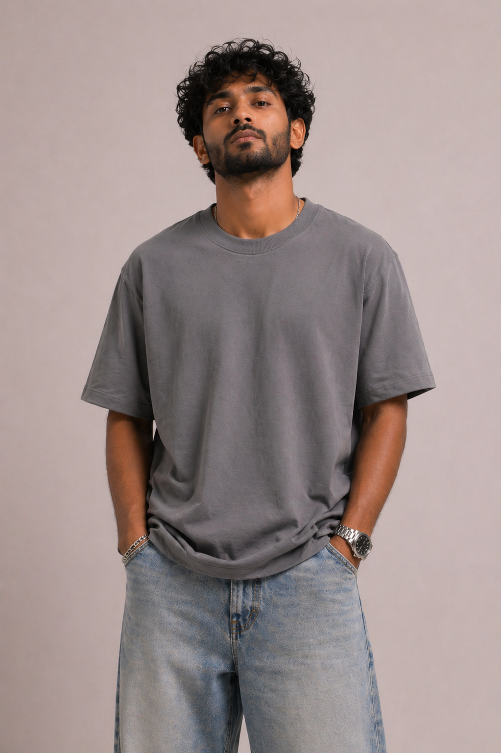GREY SOLID T-SHIRT