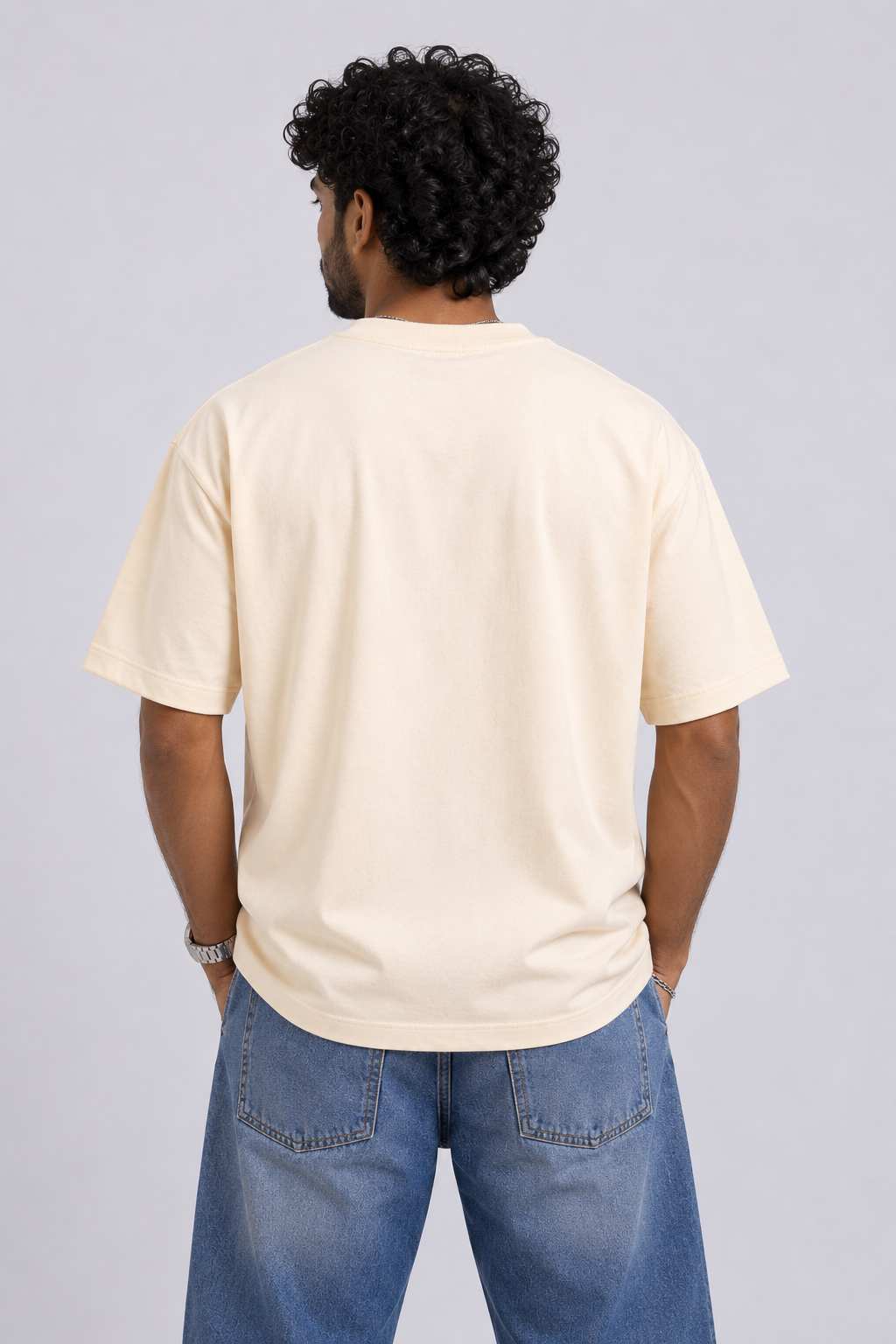 CREAM SOLID T-SHIRT